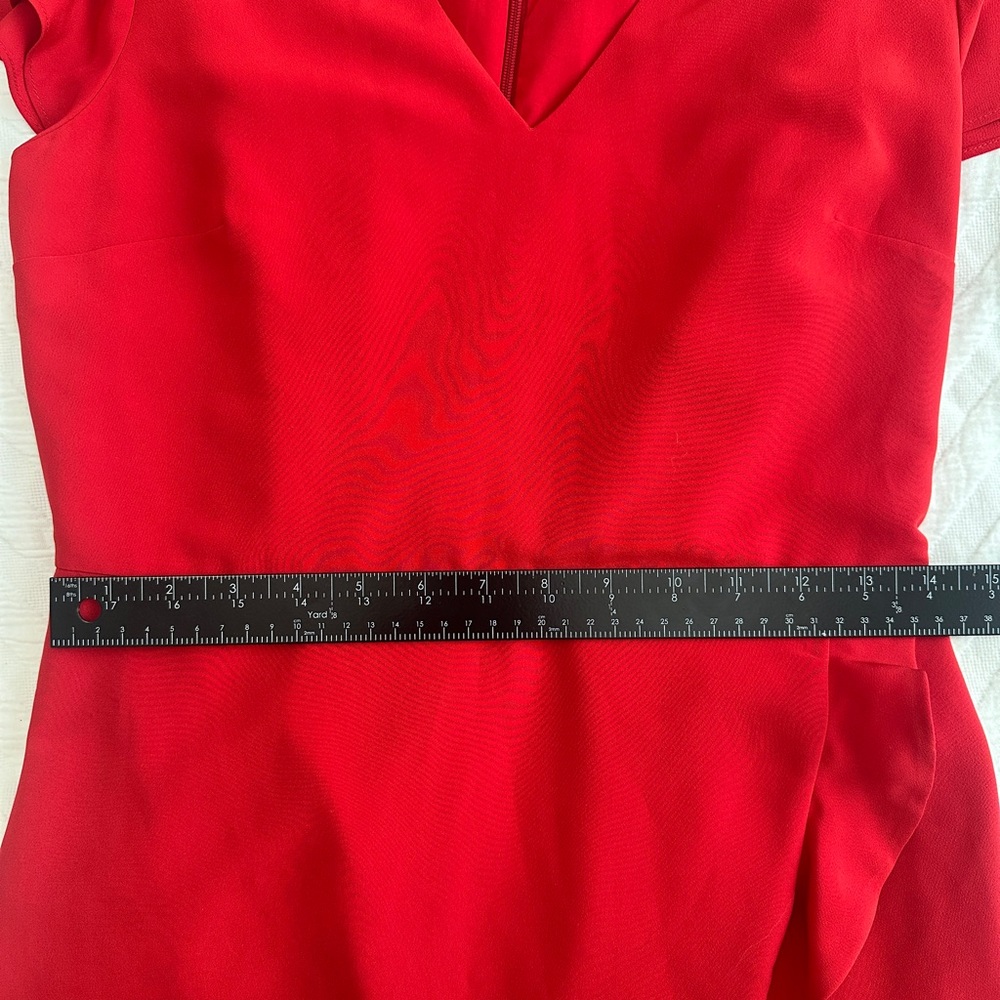 Draper James Lipstick Red Solid Flutter Dress - Picture 7 of 8
